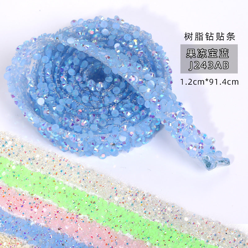 Resin Diamond Rhinestone Strips - Tear-Off Ready-to-Paste Sequins Hot Diamond Shoes Clothing Accessories and DIY crafty