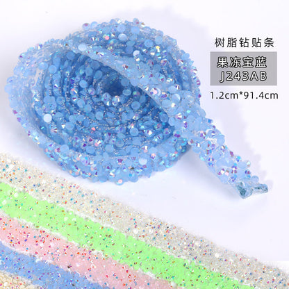 Resin Diamond Rhinestone Strips - Tear-Off Ready-to-Paste Sequins Hot Diamond Shoes Clothing Accessories and DIY crafty