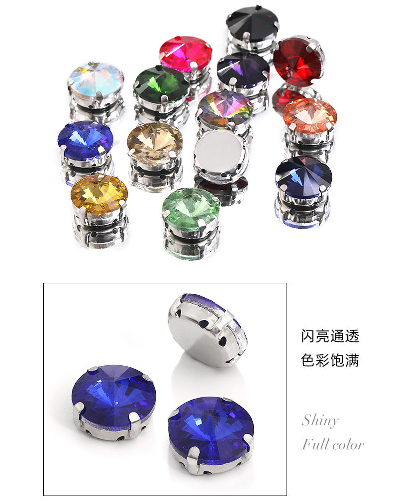 Rivoli Crystal Square Claw Rhinestones - Hand-Sewn Shoe Luggage Clothing Accessories