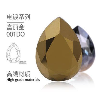 K9 material, pointed bottom pear-shaped rhinestone, color-resistant base, clothing crystal accessories, high-end pinkstone rhinestone