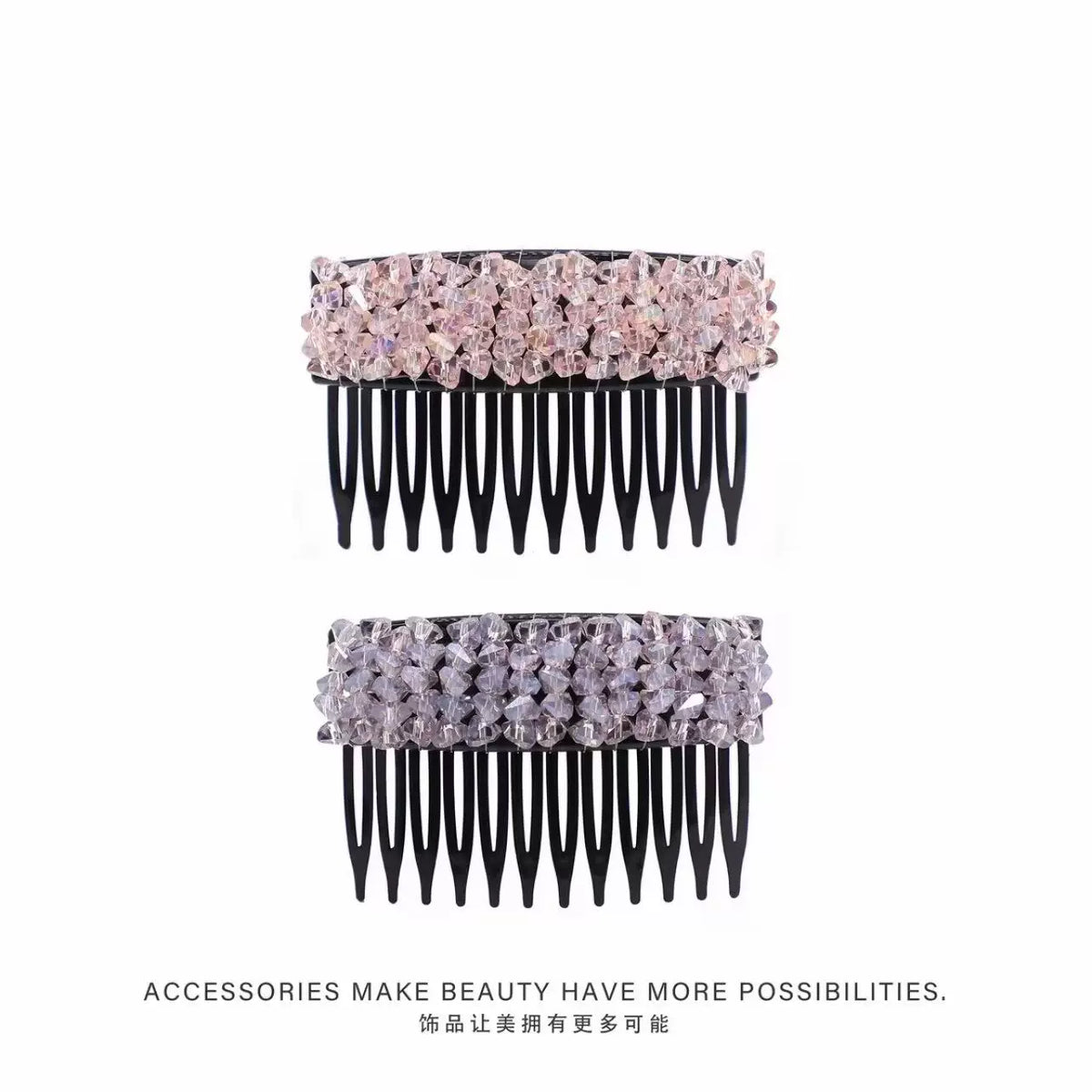 Elegant light luxury rhinestone hair comb, high-end inverted comb hair accessory, new style of bangs and loose hair organizer, side hair clip