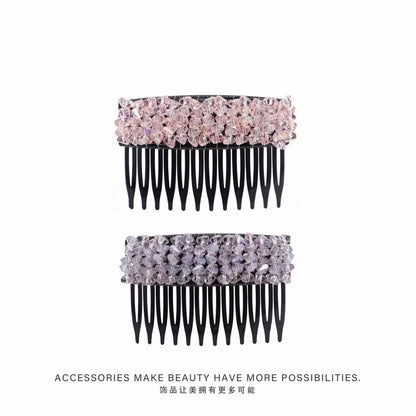 Elegant light luxury rhinestone hair comb, high-end inverted comb hair accessory, new style of bangs and loose hair organizer, side hair clip