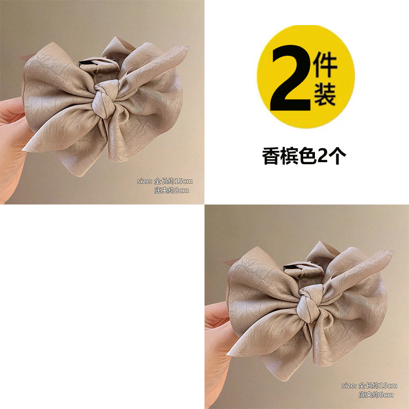 Korean-style bow claw clip for women, high-end look, full-toned hair volume at the back of the head, high-end shark clip hair clip, small size