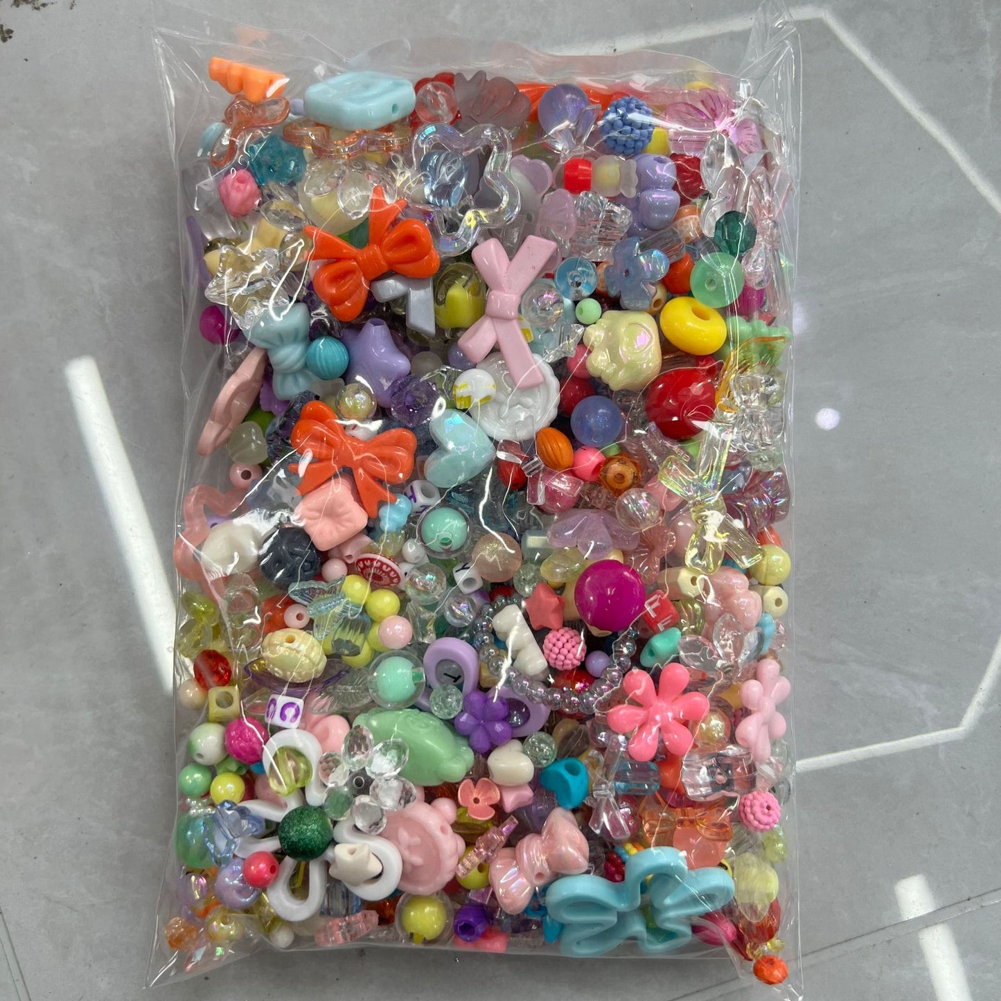 Cute Bow & Flower Acrylic Beads - DIY Mobile Phone Chain Necklace Lanyard Accessories