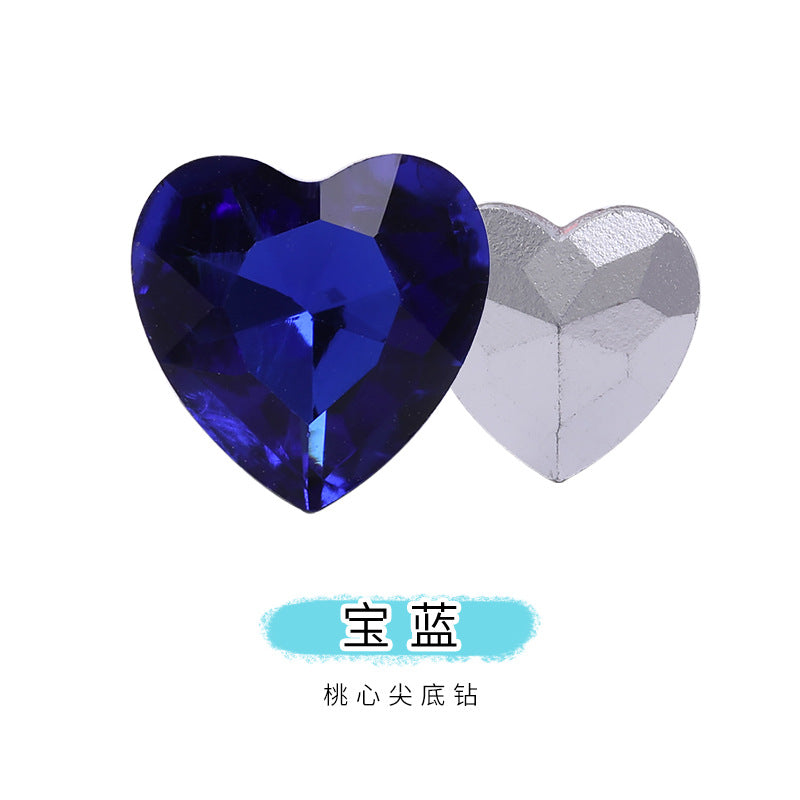Heart Pointed Bottom Diamond Rhinestones - Crystal Glass Phone Sticker Clothing Headband Jewelry Accessories