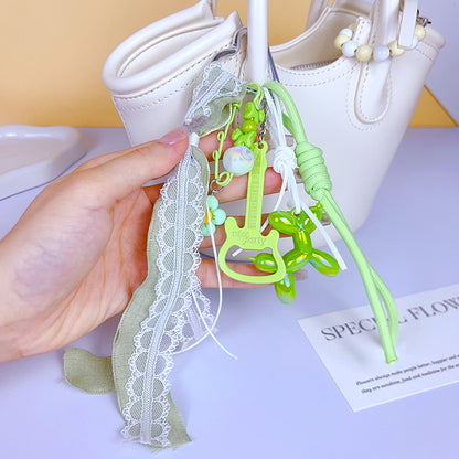 Creative DIY guitar balloon dog keychain pendant cute girly heart miu series bag pendant accessories trinkets