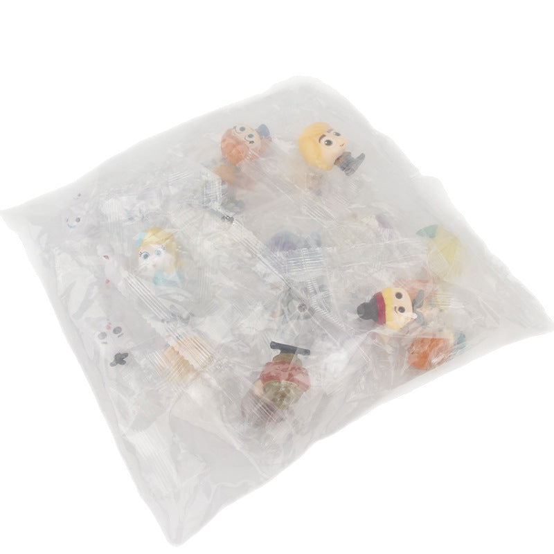 24 ice and snow series stacked fairy tale house cartoon doll ornaments doll gacha hole fun play doll ornaments