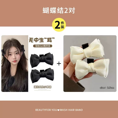 Mesh black bow hair chuck headdress, princess head small scratch clip broken hair, side bangs, clip, forehead hairpin woman