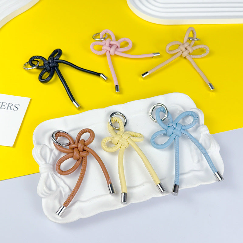 Creative PU leather Chinese knot keychain pendant accessories couple miu bag keychain pendant small gift