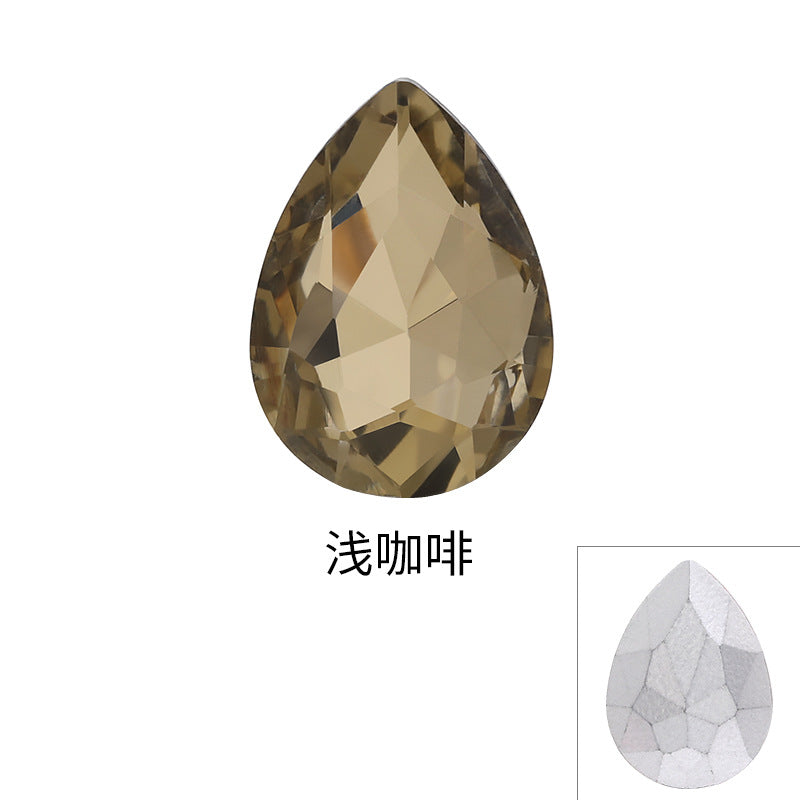 Drop Shape Diamond, Real Silver Plated Bottom Glass, Rhinestone Luggage, Hair Accessories, Accessories, Culet Drop Diamond