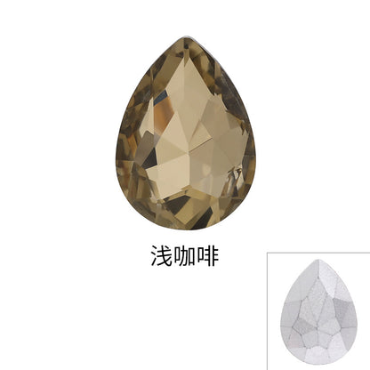 Drop Shape Diamond, Real Silver Plated Bottom Glass, Rhinestone Luggage, Hair Accessories, Accessories, Culet Drop Diamond