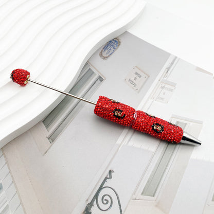 Leopard print full diamond ballpoint pen creative DIY beading pure handmade diamond set ballpoint pen advertising gift pen spot wholesale