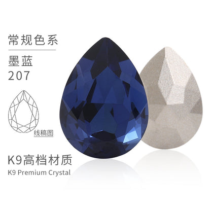 K9 material, pointed bottom pear-shaped rhinestone, color-resistant base, clothing crystal accessories, high-end pinkstone rhinestone