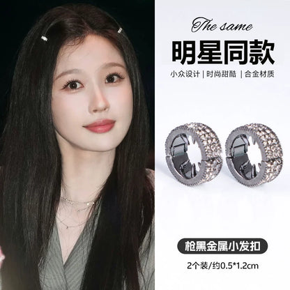 Silver heart-shaped metal hair clip for girls, princess hair mini clip, new style bangs side clip, hair accessory, children's braided hair buckle