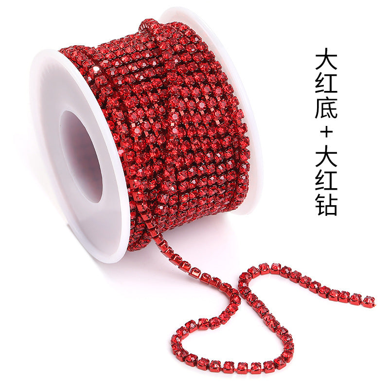 Cross-border explosive SS12 electrophoretic rhinestone claw chain, colorful diamond chain, intensive mobile phone case, luggage, clothing, accessories, diamond chain
