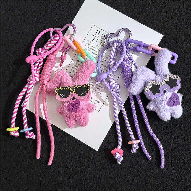 Cute Personality Plush Rabbit Couple Girlfriend Bag Keychain Doll Doll Pendant Keychain Pendant Wholesale