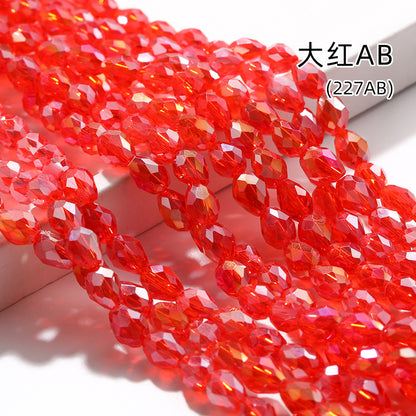 Xichuan cross-border water drop beads, glass beads, door curtains, garment accessories, straight hole water drop beads, cut surfaces, crystal bead factory wholesale