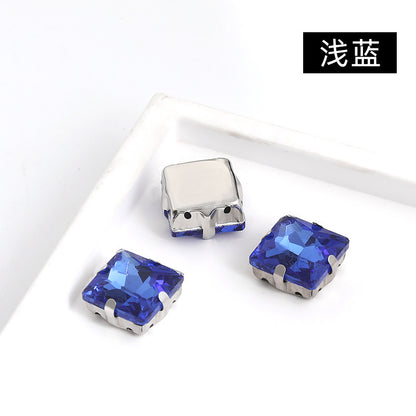 Square claw drill perforated hand sewing rhinestone wedding dress accessories handmade material accessories square claw drill