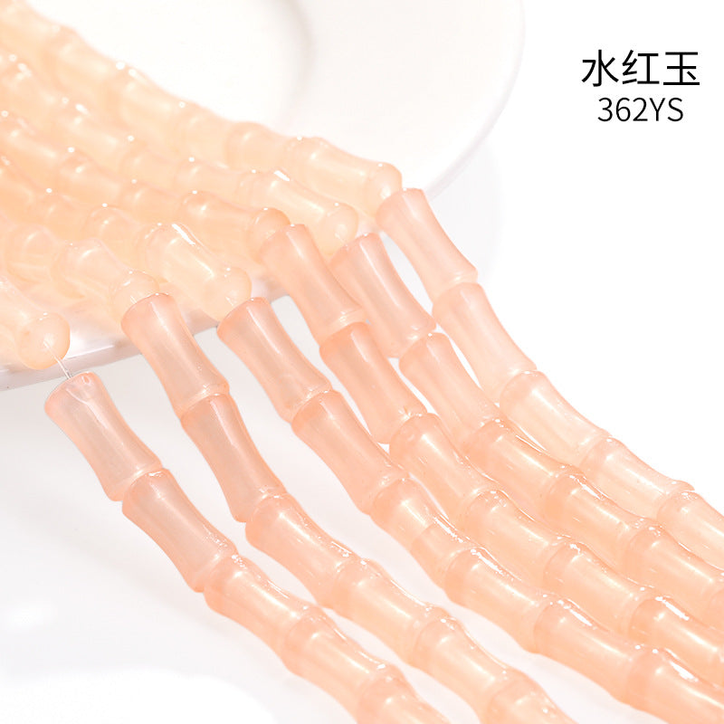6x12mm Glass Bamboo Beads - Translucent Glazed Crystal DIY Jewelry Beading Accessories