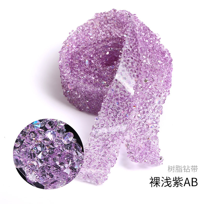 Resin Diamond Rhinestone Strips - Tear-Off Ready-to-Paste Sequins Hot Diamond Shoes Clothing Accessories and DIY crafty