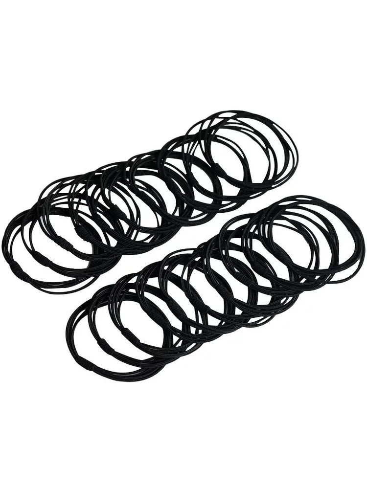 Black rubber band hair tie for women, high elasticity and durable rubber band hair tie, headpiece for high ponytail, small rubber band that won't damage hair