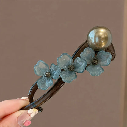 Elegant and sophisticated floral twist hair clips for women, 2026 new high-end back hair clip, straight duckbill clip