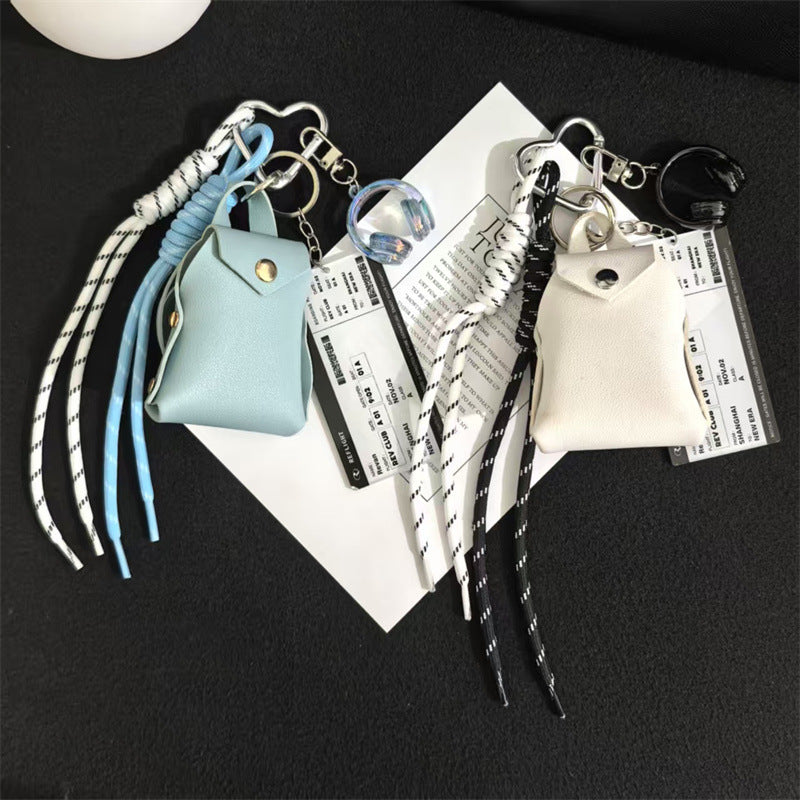 Leather Mini Envelope Coin Purse Worker Leather Keychain Portable Pocket Coin Item Organizer