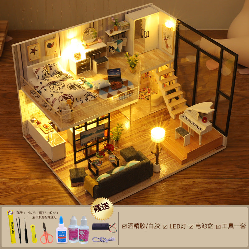 Yangbei DIY cabin making mini princess small house model assembly villa toy creative birthday gift female