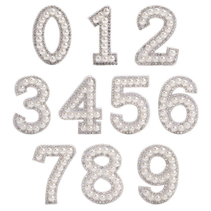 Hot Patch Non-Woven Digital Patches - DIY Clothing Accessories White Imitation Pearl Diamond