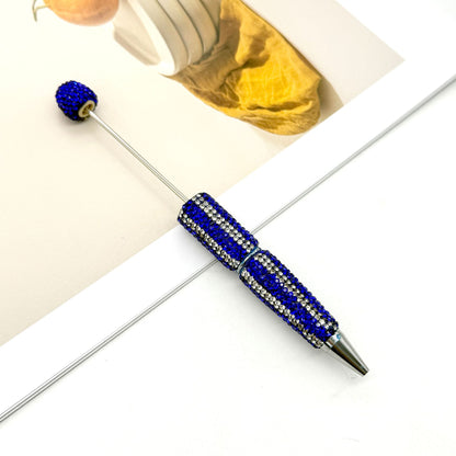 DIY  hot selling straight stripe full diamond ballpoint pen creative beaded cute grain pen hand-inlaid with diamonds heavy work ballpoint pen
