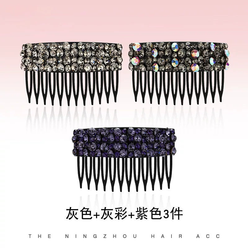 Korean Dongdaemun High-End Rhinestone Hair Comb Inverted Comb for Women, Sophisticated Elegance New Loose Hair Styling Tool Hair Clip