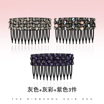 Korean Dongdaemun High-End Rhinestone Hair Comb Inverted Comb for Women, Sophisticated Elegance New Loose Hair Styling Tool Hair Clip