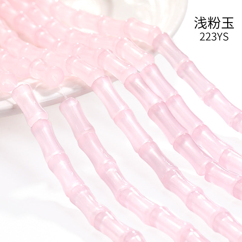 6x12mm Glass Bamboo Beads - Translucent Glazed Crystal DIY Jewelry Beading Accessories