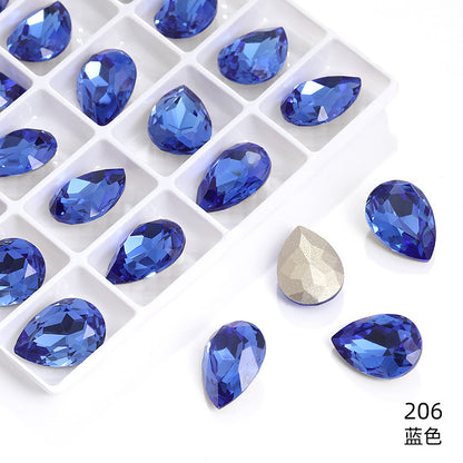 K9 high-end pear-shaped rhinestones, special-shaped rhinestones, real silver-plated base wedding dress accessories, pointed bottom pinkstone rhinestones