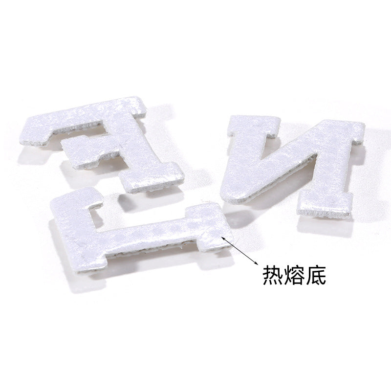 Hot Patch English 26 Letter Sticker DIY Accessories Clothing Accessories White Imitation Pearl Hot Diamond Patch