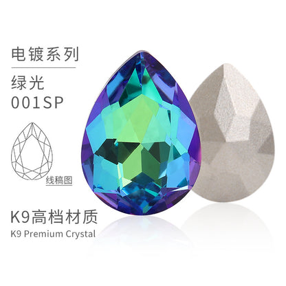 K9 material, pointed bottom pear-shaped rhinestone, color-resistant base, clothing crystal accessories, high-end pinkstone rhinestone