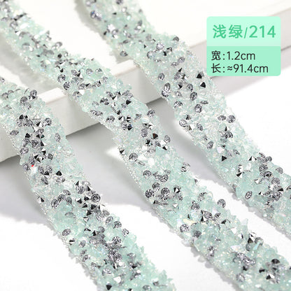 Eco-friendly crushed stone drill belt double-sided adhesive handmade shoe bag crystal drill sticker DIY clothing accessories lace mobile phone case