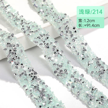 Resin Diamond Rhinestone Strips - Tear-Off Ready-to-Paste Sequins Hot Diamond Shoes Clothing Accessories and DIY crafty