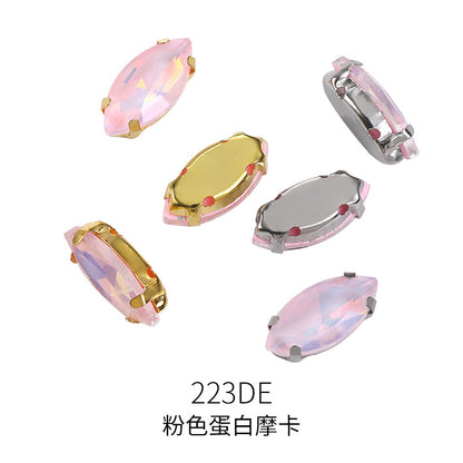 Xichuan horse's eye protein mocha claw drill with holes hand-sewn glass rhinestone DIY macaron clothing hat decoration