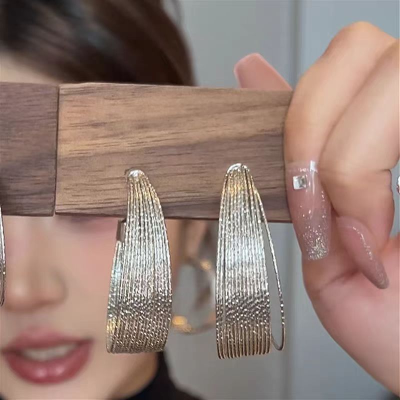 Copper alloy earrings - vintage european & american galaxy waterfall hoop earrings - unique, stylish, elegant, statement-making large hoop earrings