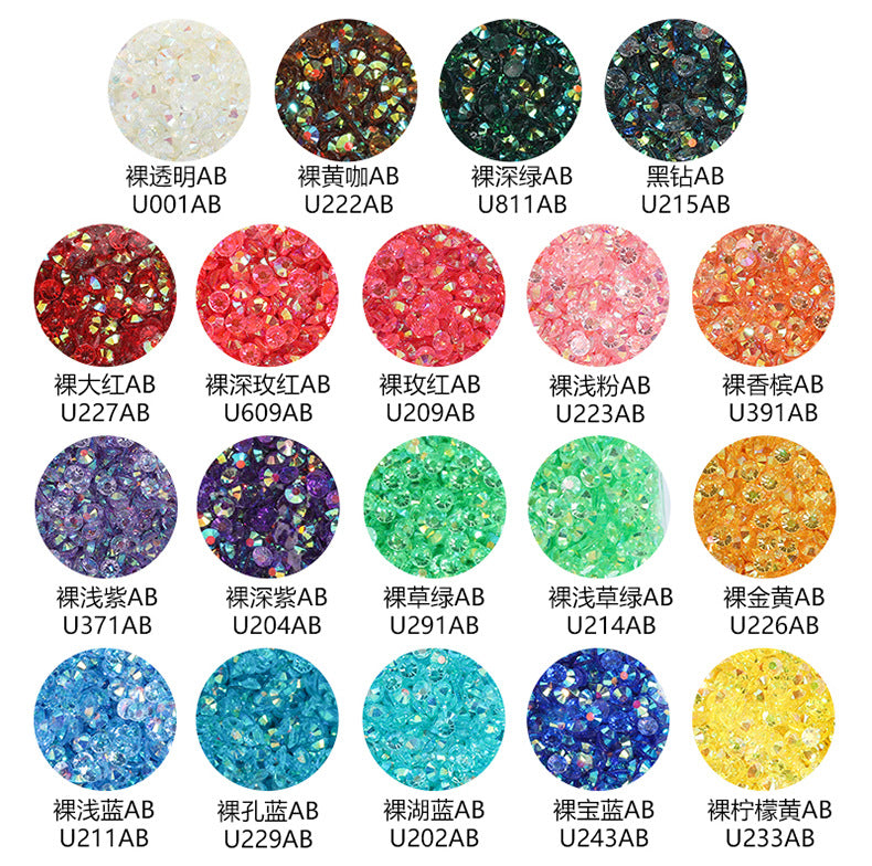 AB Colorful Resin Flat Bottom Rhinestones - Nail Art Clothing Shoes Bag Accessories