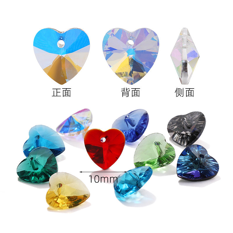 K9 High-End Pointed Bottom Peach Heart Single-Hole Diamond Crystal Glass Pendant Phone Sticker Diamond DIY Clothing, Shoe, Bag Accessories