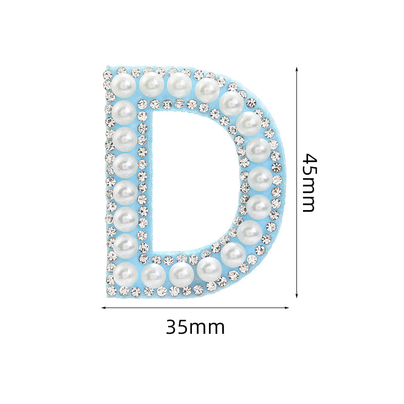 Hot Heat Patch Stickers with 26 English Letters Stickers DIY Accessories Clothing and Hat Accessories Blue Non-Woven Fabric Stickers