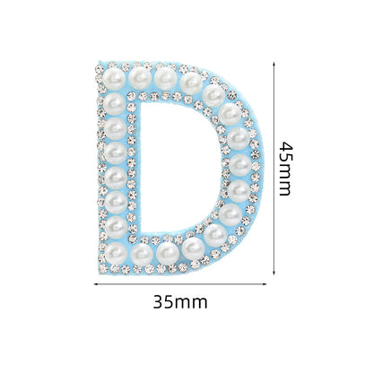 Hot Heat Patch Stickers with 26 English Letters Stickers DIY Accessories Clothing and Hat Accessories Blue Non-Woven Fabric Stickers
