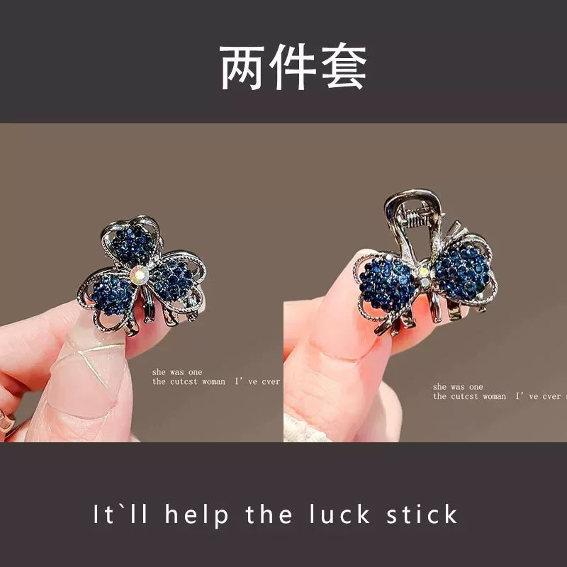 Mini small bow rhinestone hair clip, new exquisite bangs side clip, top small grab clip, crushed hair clip