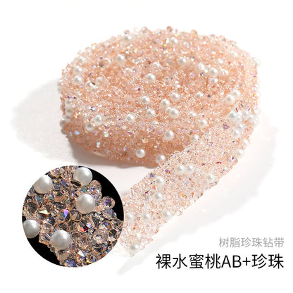 Resin Diamond Rhinestone Strips - Tear-Off Ready-to-Paste Sequins Hot Diamond Shoes Clothing Accessories and DIY crafty