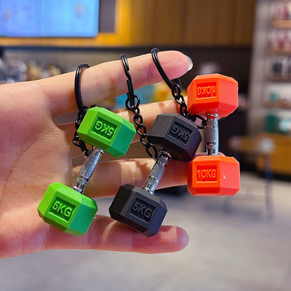Creative Sports Fitness Mini Dumbbell Keychain Small Pendant Couple Car Key Chain School Bag Pendant Small Gift