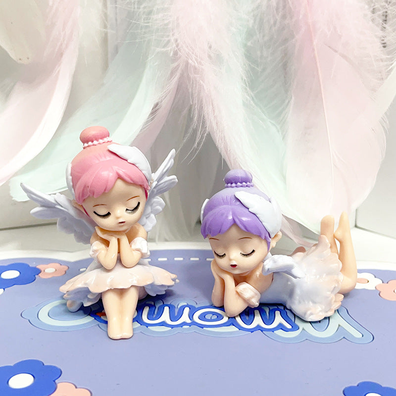 6 Angel Baby Figures Creative DIY Cake Decoration Cartoon Gacha Blind Box Doll Birthday Gift Toys