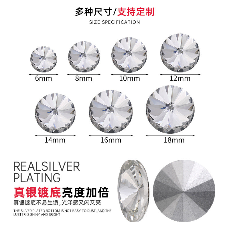 White satellite rhinestone pointed sole irregular diamond phone case, shiny rhinestones, shoes, bags, clothes, hat accessories, nail nail diamond pointed bottom satellite rhinestone