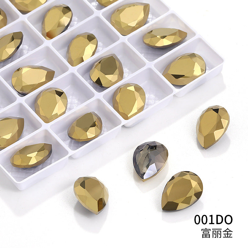 K9 high-end pear-shaped rhinestones, special-shaped rhinestones, real silver-plated base wedding dress accessories, pointed bottom pinkstone rhinestones